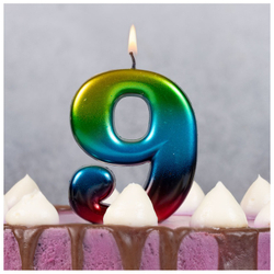 Свечи-цифры Радуга 8 см