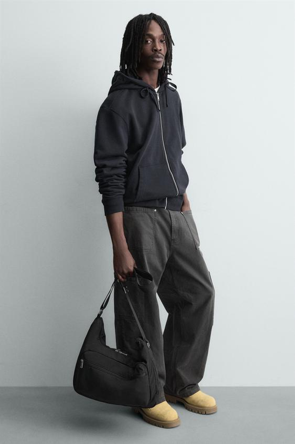 ZARA НЕЙЛОНОВАЯ СУМКА, ЧЕРНЫЙ