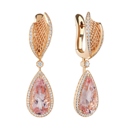 Серьги С Морганитами и Бриллиантами, E0144-52/1