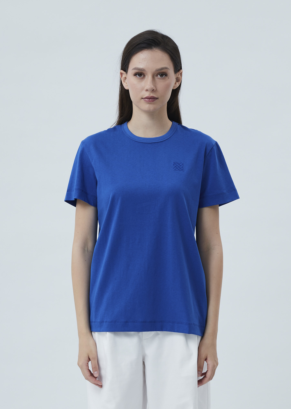Женская футболка с вышивкой синий р.S