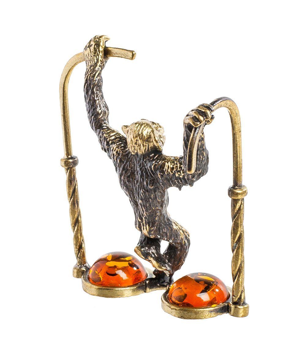 Народные промыслы AM-1145 Фигурка «Обезьяна на очках» (латунь, янтарь)