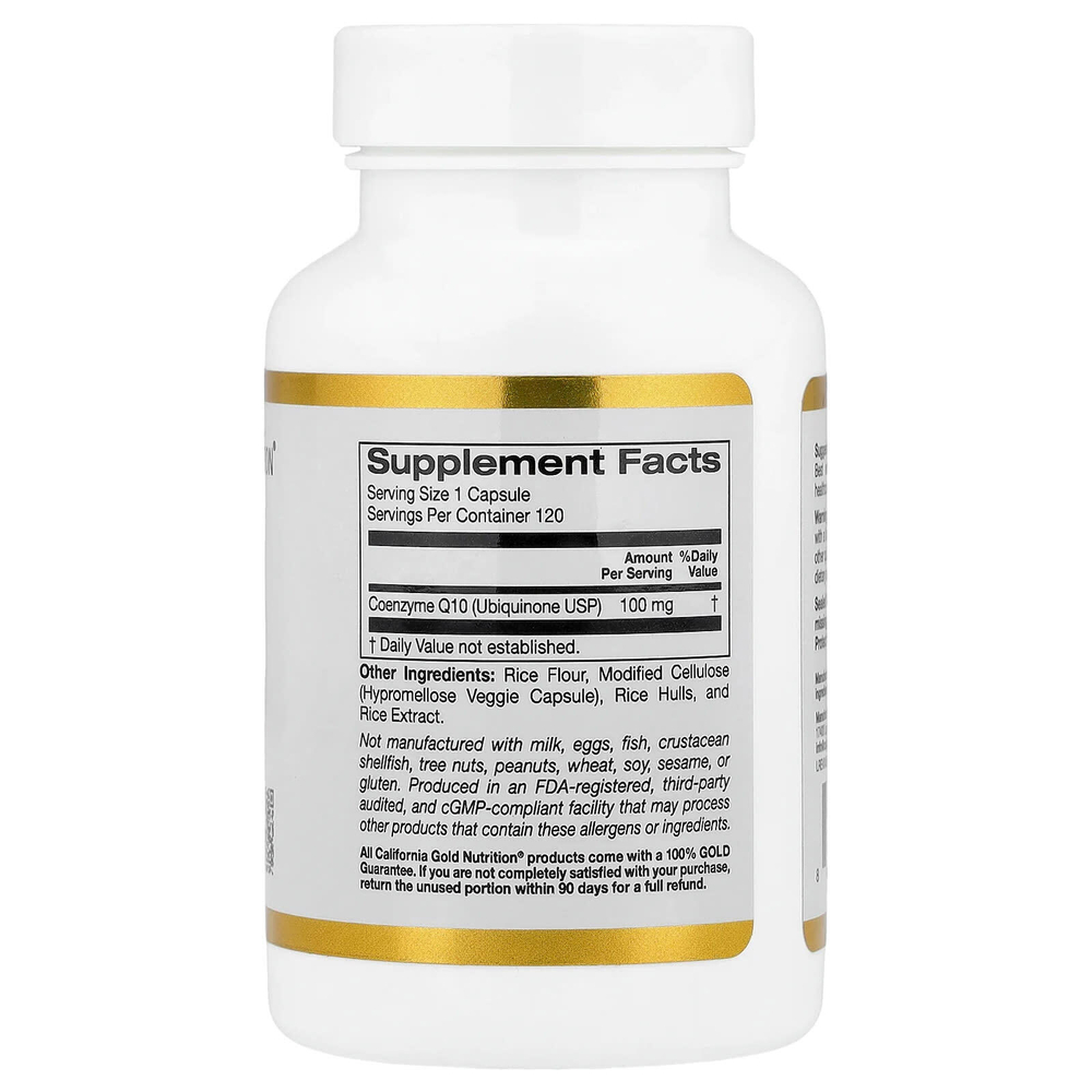 California Gold Nutrition, коэнзим Q10, убихинон класса USP, 100 мг, 120 растительных капсул