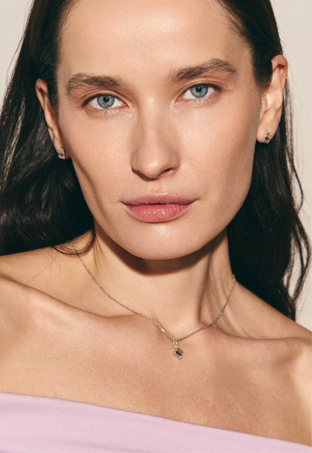 Подвес из серебра "Лавандовые поля"