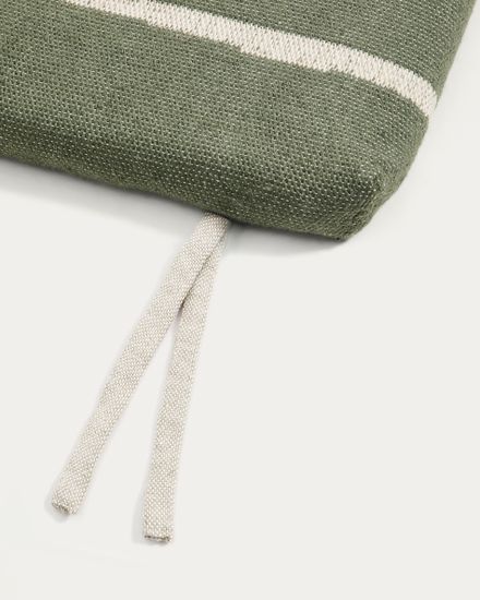 Подушка для шезлонга Daila зеленого цвета из 100% ПЭТ с рисунком икат, 50 x 175 см