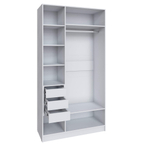 Мадрид (Тэкс) Шкаф распашной (1,2) с зеркалом (с 3 ящиками внутри)