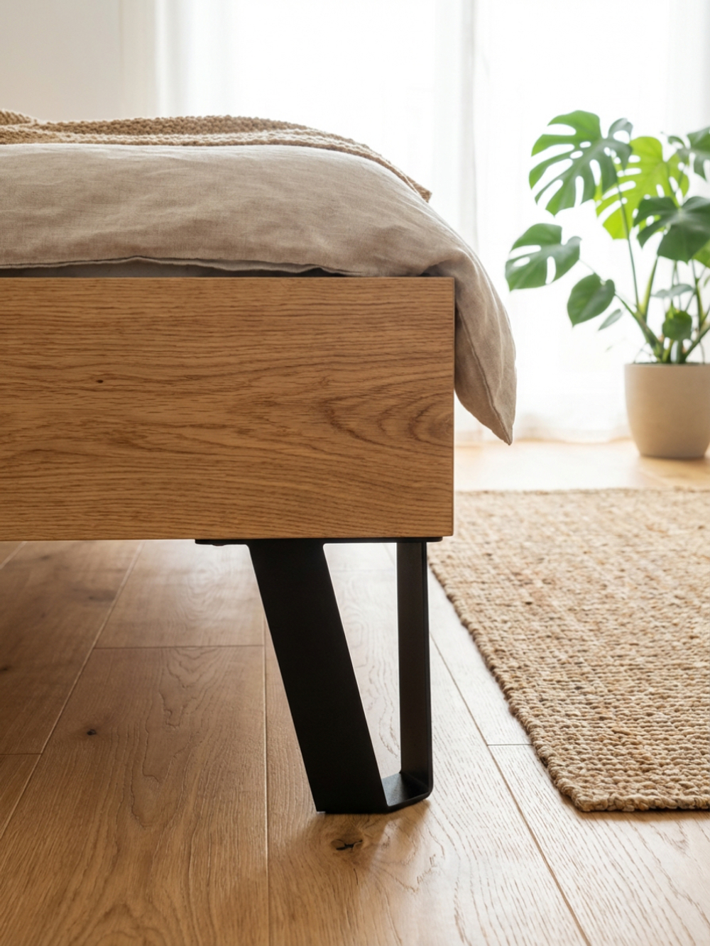 Кровать двуспальная, 160х200, Ланет, с настилом, массив дуба, лак, Dipriz