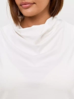 Лонгслив с цельнокроеным воротником экрю