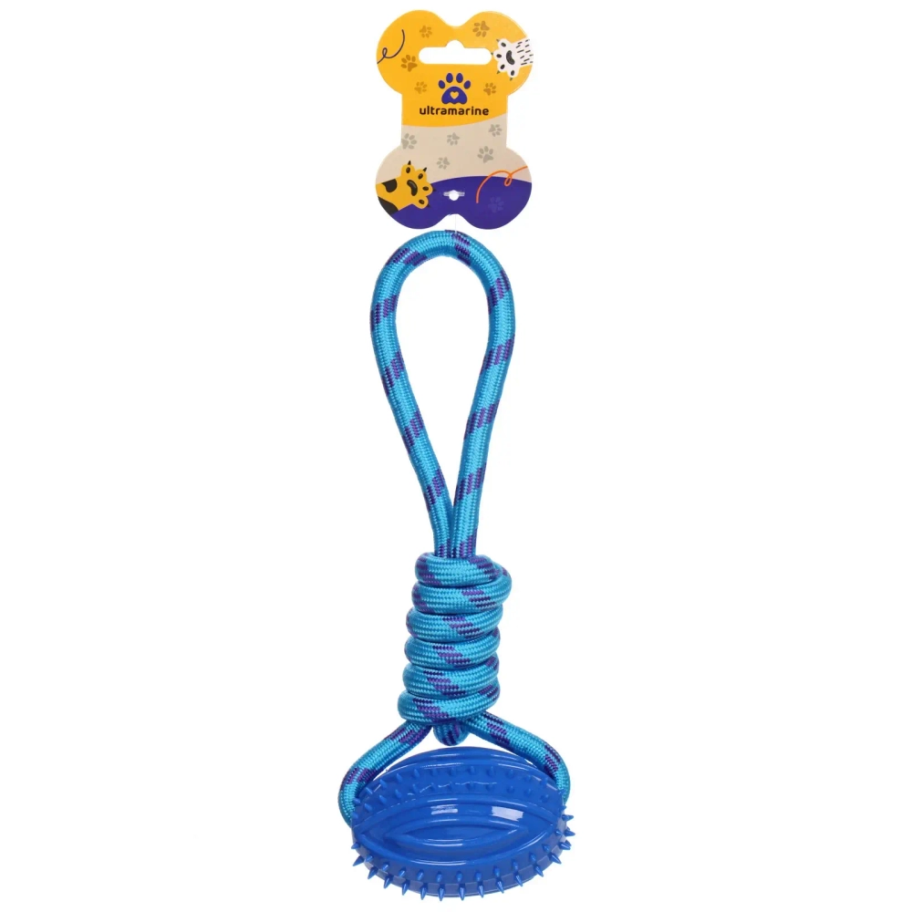 Игрушка-канат для всех пород собак «Счастливый хвост!», цвет синий, 28*8,5см/110гр