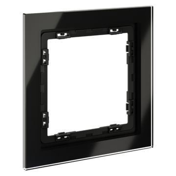 Рамка стеклянная VOLTUM S70 на 1 пост, (черный,стекло)