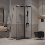 Душевая перегородка Niagara Nova NG-686-12BLACK (120х195) черный матовый,стекло прозрачное,1 место