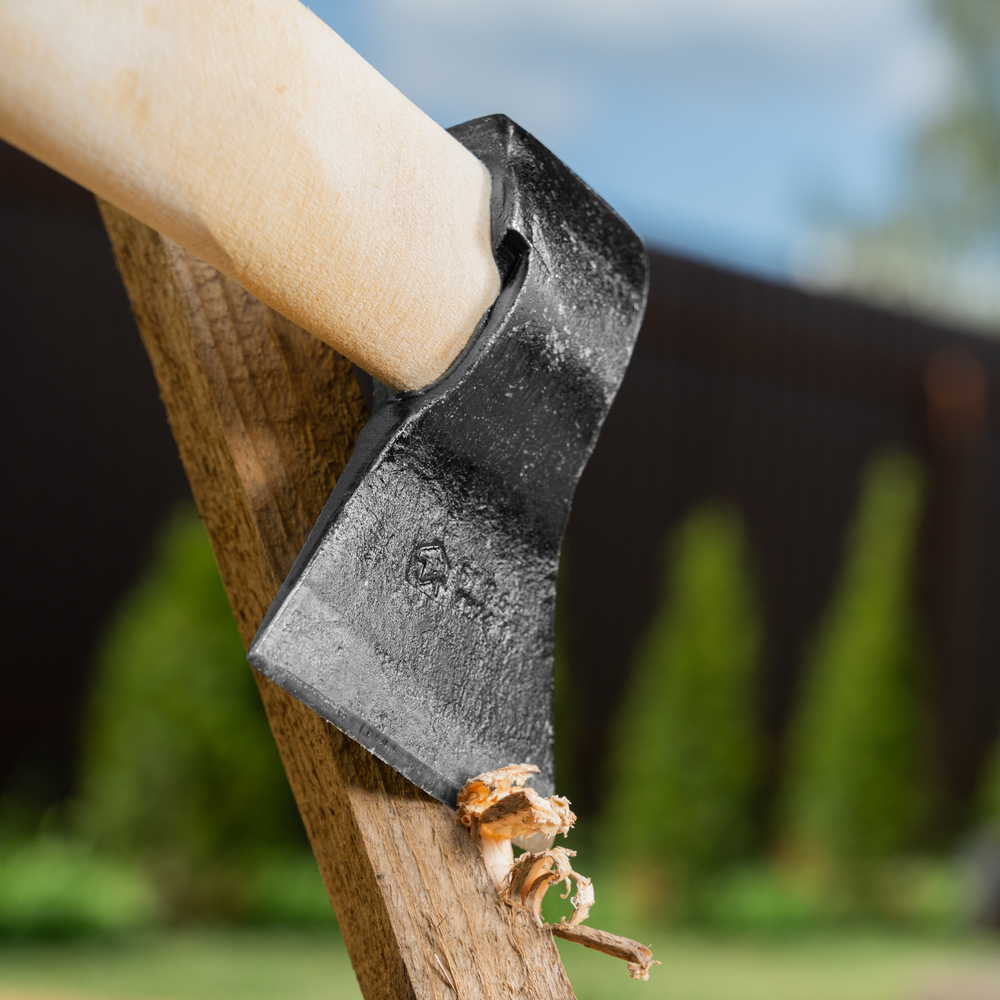 Топор кованый, в сборе, 680/900 г, деревянное топорище, 400 мм, Б,