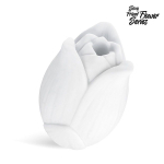 Белый нереалистичный мастурбатор в форме бутона цветка Bior Toys Sexy Friend Flower Lotus SF-70283