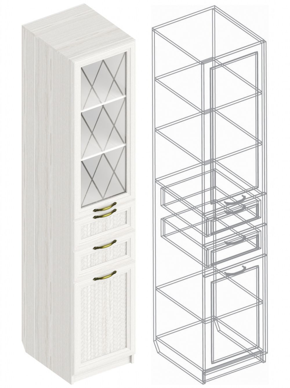 Детская "Александрия" №2 (бодега светлая), ЛДСП/МДФ, Велес