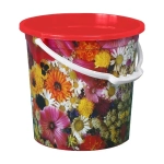 Ведро с аппликацией 12л (Красный) (комплект 10 шт)