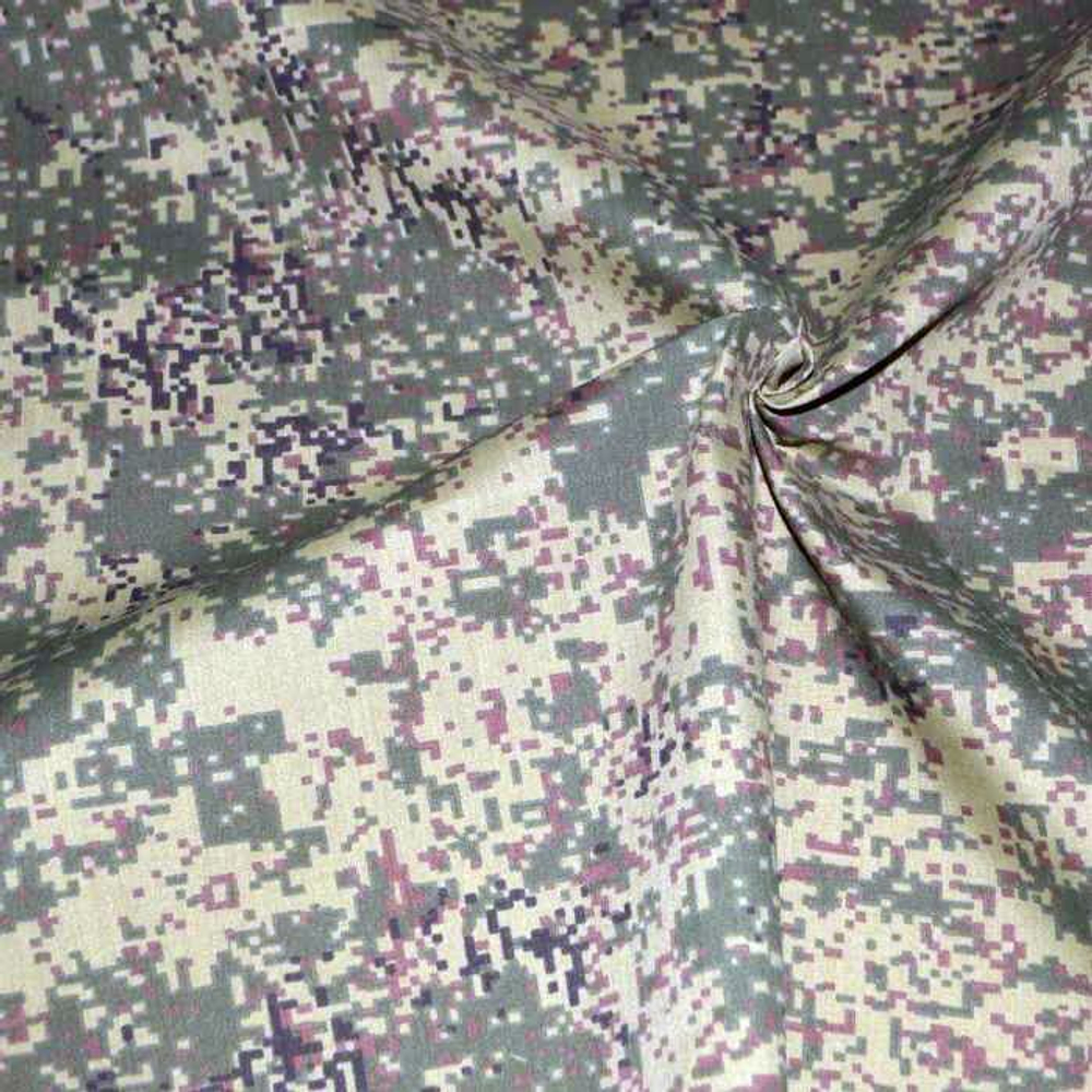 Ткань смесовая для спецодежды Prival TC-1265, камуфляж Пиксель, 120г/м2, 1.5х2м