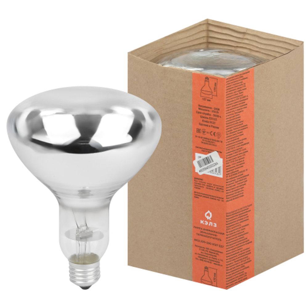 Инфракрасная лампа ЭРА ИКЗ 220-250 R127 для обогрева животных 220-250 Вт Е27