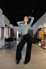 Джинсы черные женские с высокой посадкой Nadya