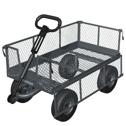 Тележка транспортировочная СОРОКИН 9.44 с бортами, четырехколесная 260 кг, 610х1220 мм