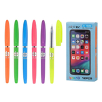 Ручка гелевая, Basir, синие чернила, в цветном матовом корпусе, игольчатый наконечник, 12 шт