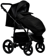 Детская коляска Indigo Impulse Eco 3 в 1 с автокреслом Avionaut Cosmo Beige Ie08 черная кожа/черный