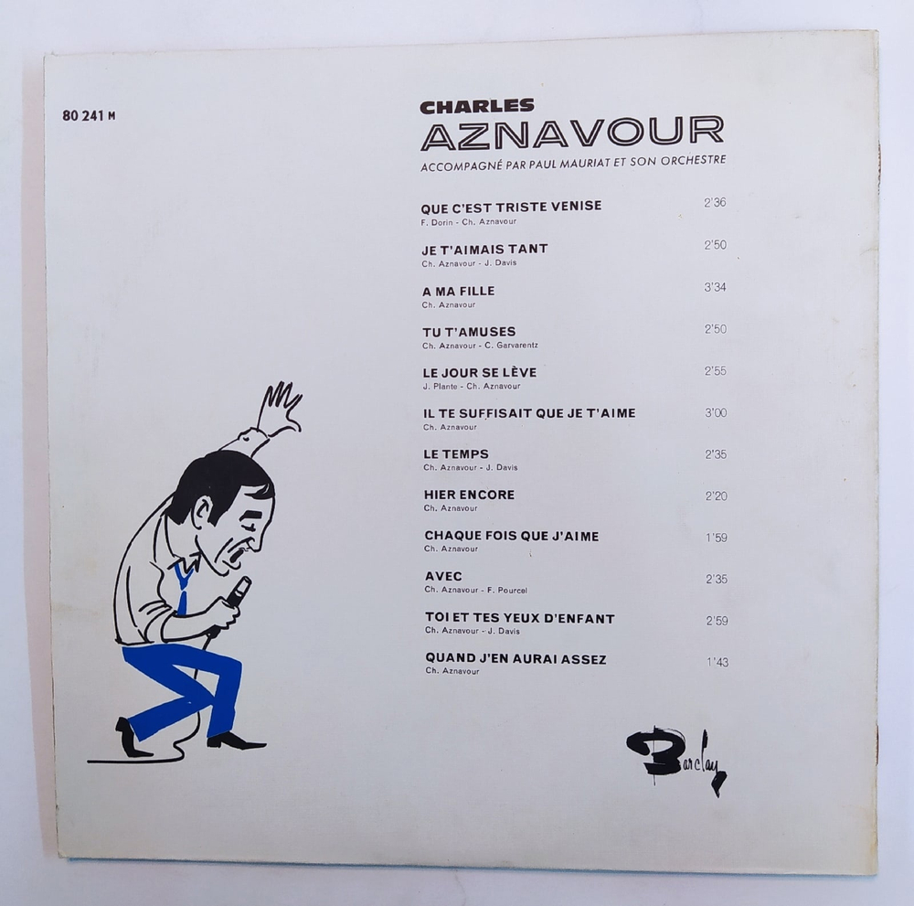 Charles Aznavour Accompagne Par Paul Mauriat Et Son Orchestre Original France 1964