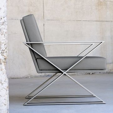 кресло дизайнерское Klood Light Grey   (by Steel Arts)