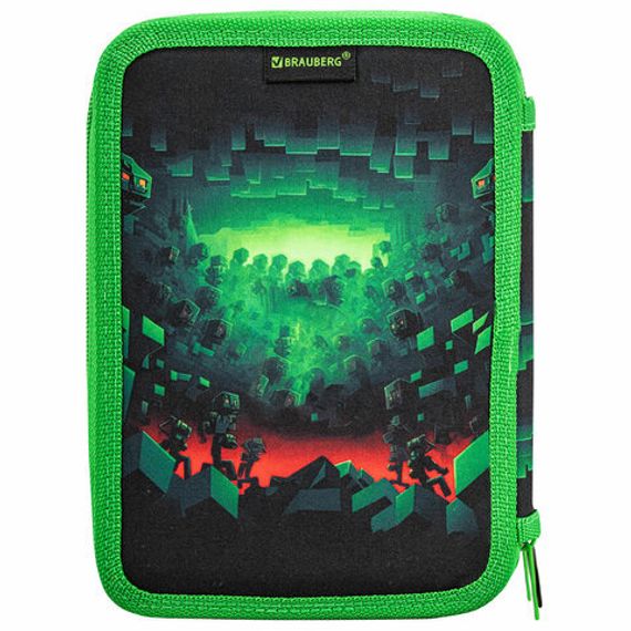 Penal \ Pencil case\ Пенал BRAUBERG, 3 отделения,, 21х14 см, 272333