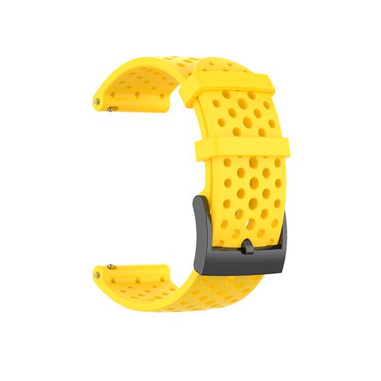 Силиконовый дышащий ремешок Suunto 24 mm для 9 / 9 Baro / 7 / D5 / Spartan Sport быстросъемный (Athletic 1) короткий (Желтый)