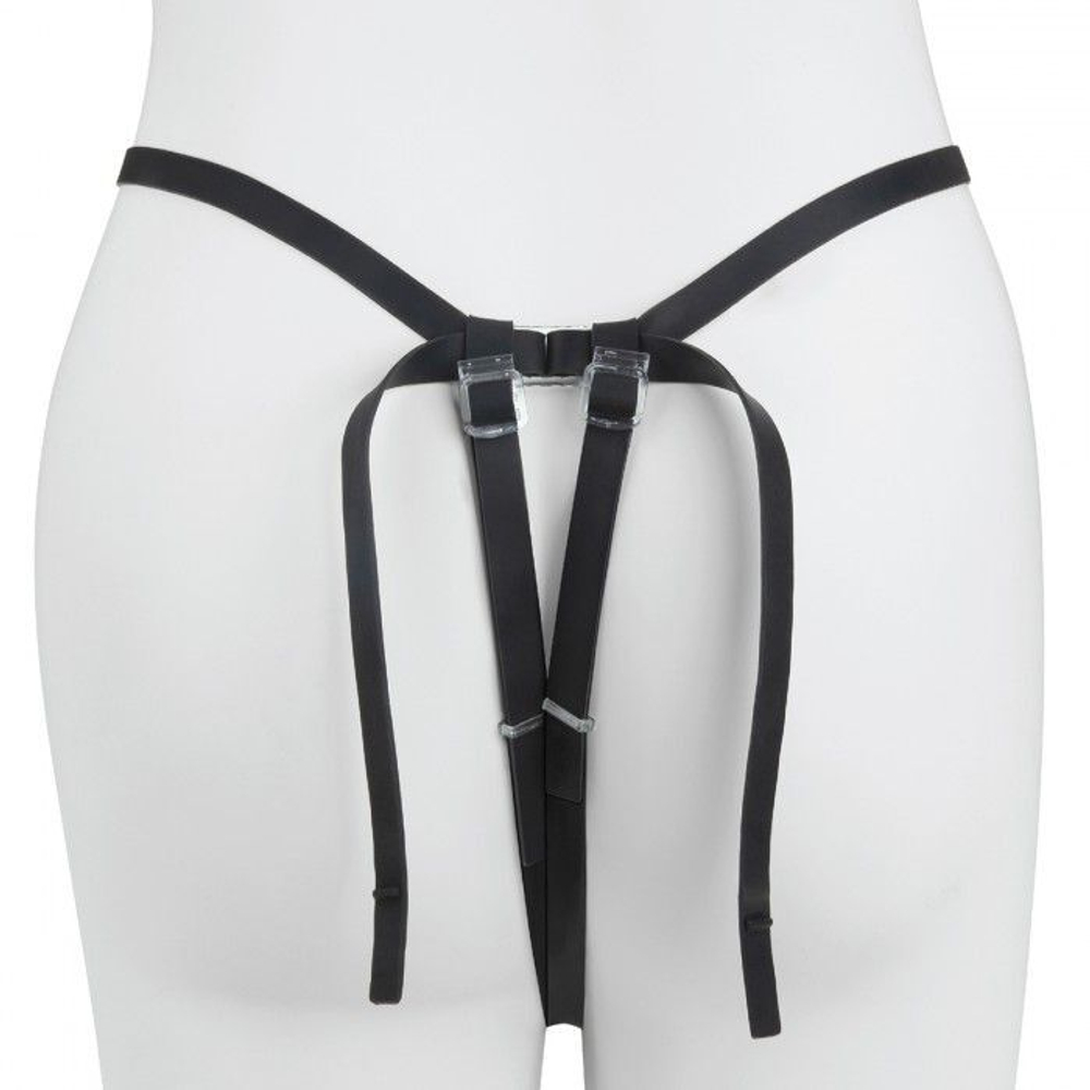 Черный полый страпон с вибрацией Mojo Ghia - 16 см. (Цвет: черный)