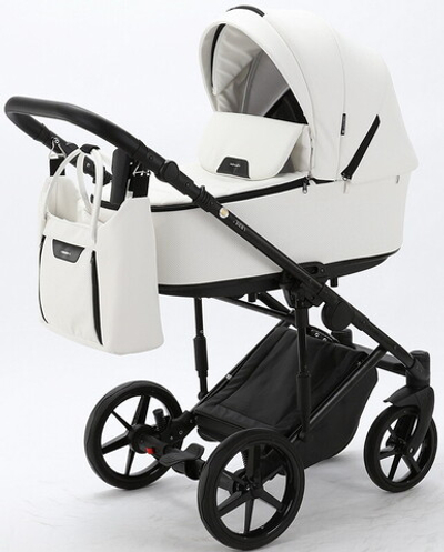 Детская коляска Adamex Zico Deluxe 2 в 1 Z-SA01 БЕЛ.КОЖА