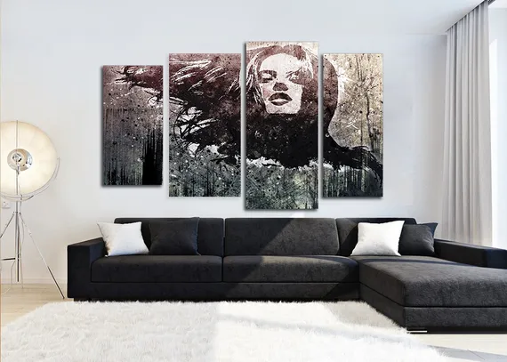 Модульная картина "Девушка-загадка"