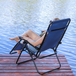 Шезлонг пляжный складной, металл, 165х65х110 см, 100 кг, 2 положения спинки, синий, Green Days