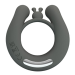 Серое эрекционное кольцо Dahlia с 2 стимулирующими щеточками (Цвет: серый)