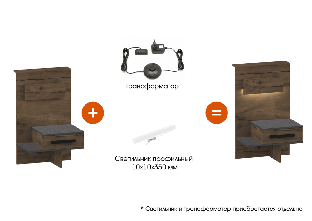 Глазго (МебельГрад) Тумба прикроватная