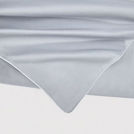 Постельное белье cемейное Сlaire&Caroll Lune серое с белым кантом