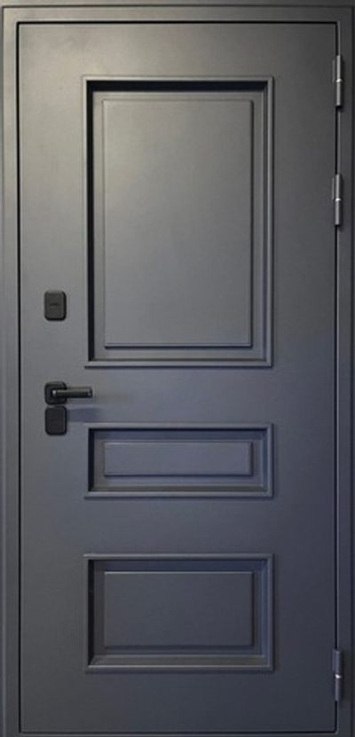 Входная металлическая дверь Шагрень RAL 7024/Белый софт - 1109