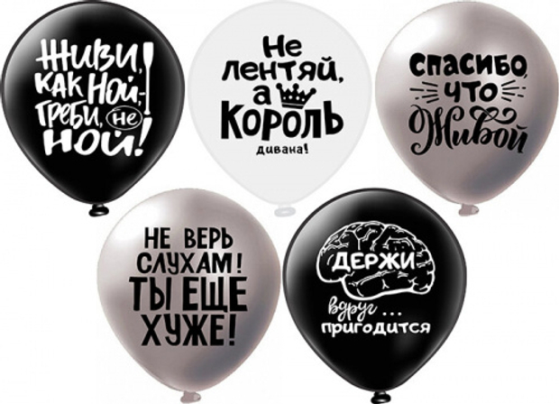 Шары с рисунками и надписями не лентяй а кароль №52