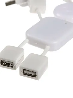 USB-разветвитель (HUB) LuazON SSV-011, 4 порта, USB 2.0, кабель 0.4 м, белый