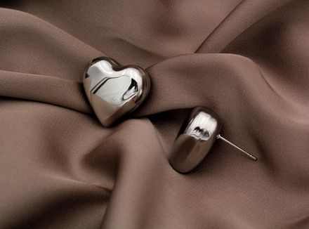 SALE Серьги-гвоздики "Сердце" 18,5мм