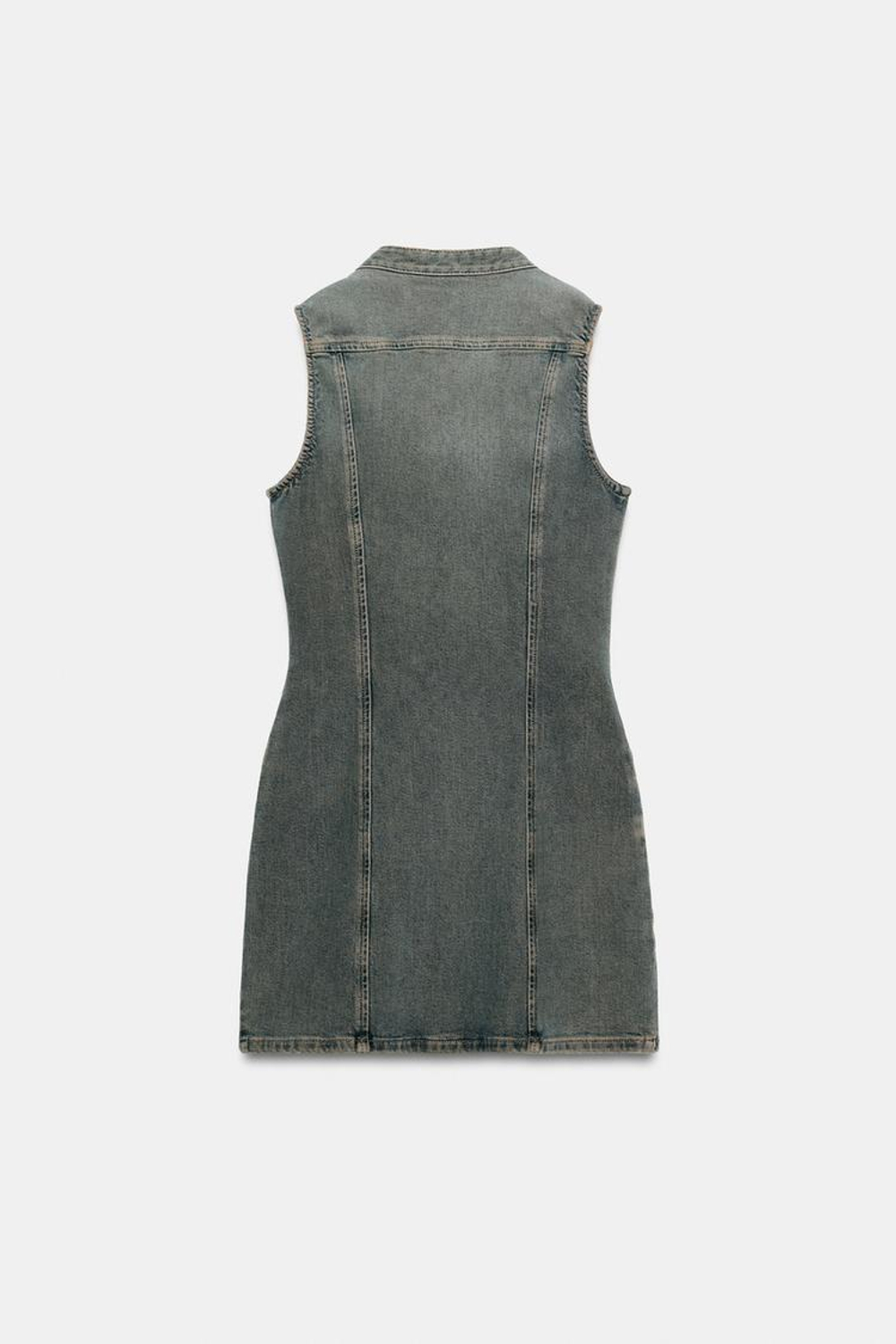 ZARA ДЖИНСОВОЕ ПЛАТЬЕ TRF НА МОЛНИИ, СИНИЙ
