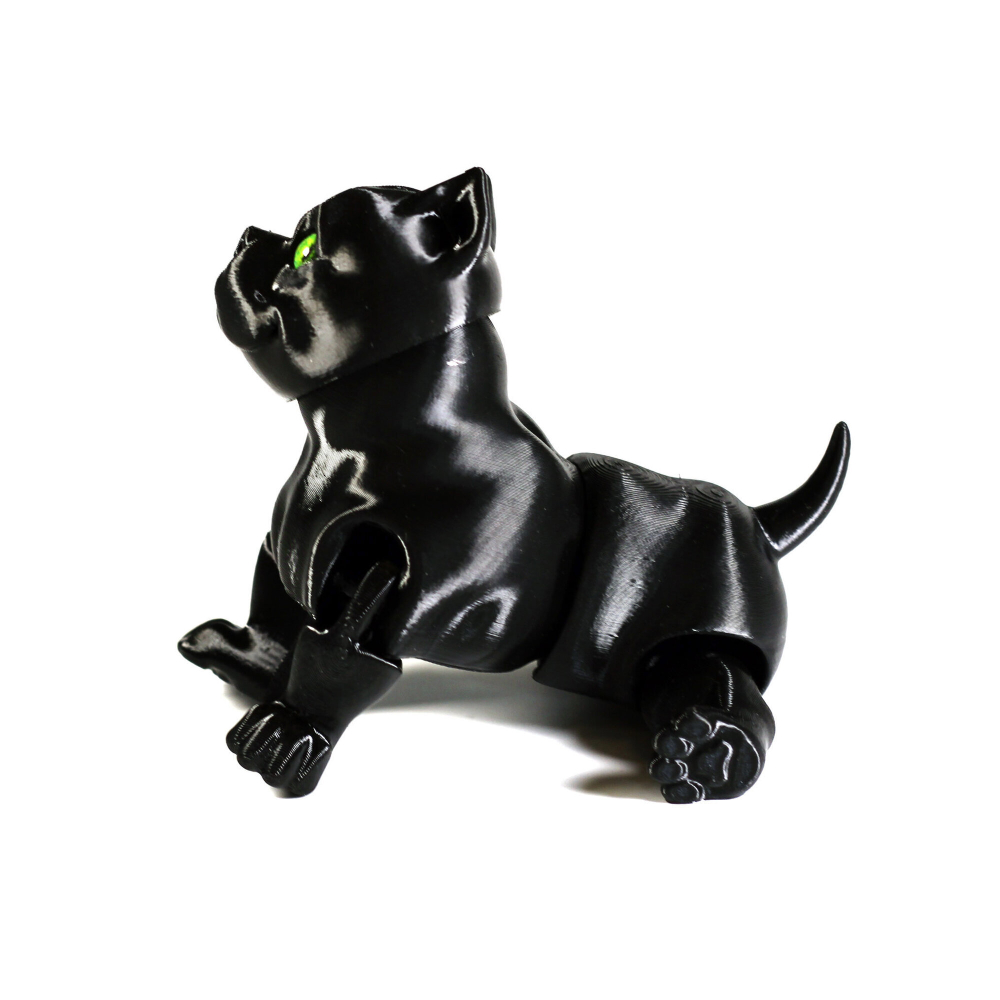 Подвижный американский бульдог, игрушка антистресс, черный