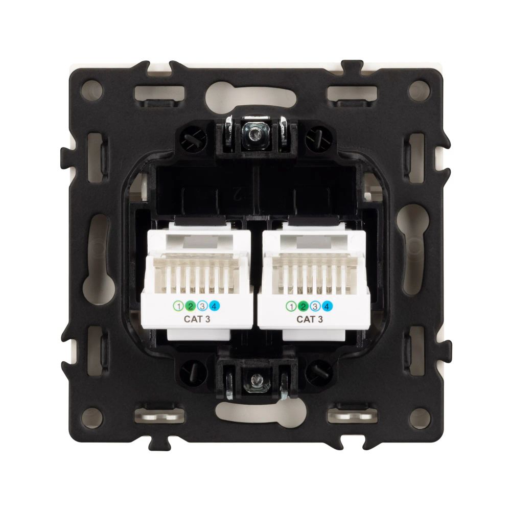 Механизм сдвоенной телефонной розетки SCT-NOBE-MTL2-SFPL-CA (RJ-11, 4C) (Arlight, Кашемир) 061889