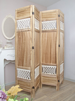 Ширма - перегородка для зонирования пространства деревянная с картинкой с обеих сторон "Райские птички", 3 створки, 480*1800 мм