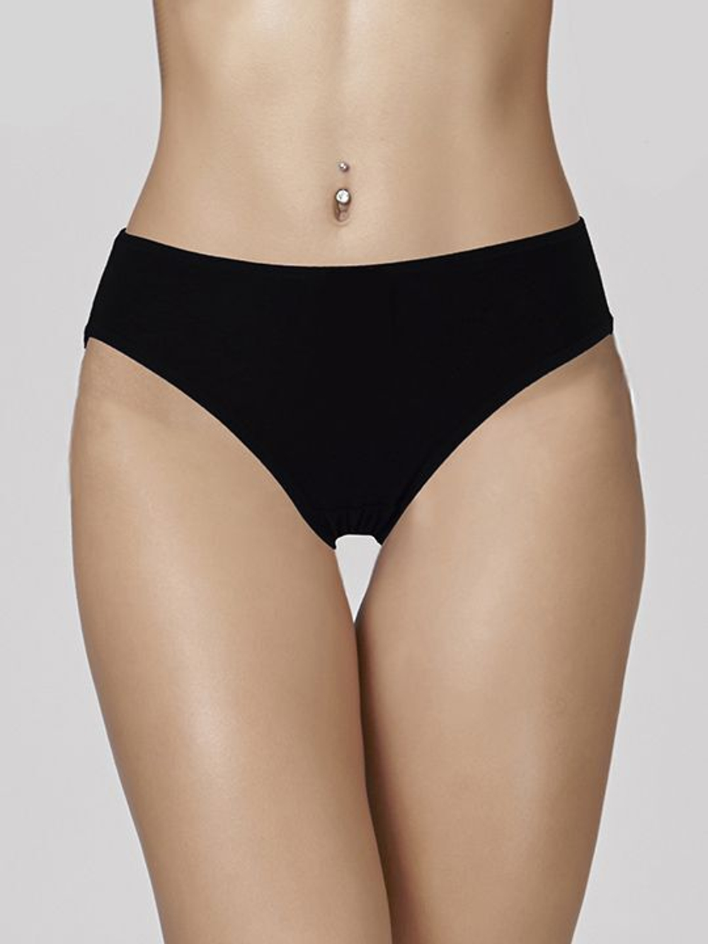 Трусы-слип со средней линией талии из хлопковой ткани (Размер: L) (Цвет: бежевый)