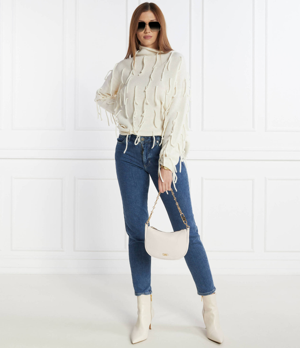 Кожаная сумка хобо Michael Kors - кремовый(32H3G8NC1L)