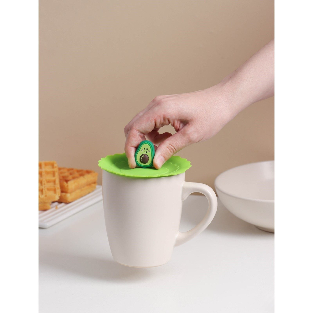 Крышка-непроливайка силиконовая Доляна «Авокадо», d=10 см, цвет зелёный