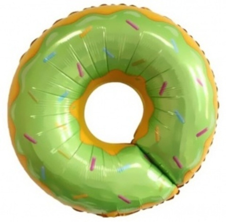 Шар (27""/69 см) Фигура, Пончик, Зеленый, 1 шт. 5п, З13