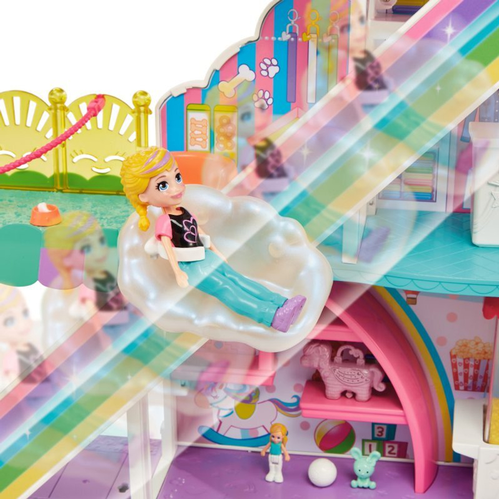 Polly Pocket - Rainbow Shopping Mall Набор с куклой 30 шт. HHX78