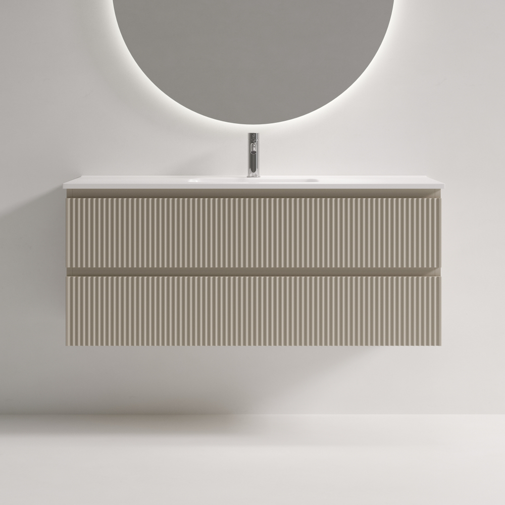 Тумба подвесная SANCOS Snob R 1195х390х500, c двумя ящиками оснащенными доводчиками, Beige Soft , арт.SNR120/39CE