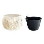Кашпо SANDY bowl 2в1 (с технол. горшком) d23,8 H16,1 - кремовый